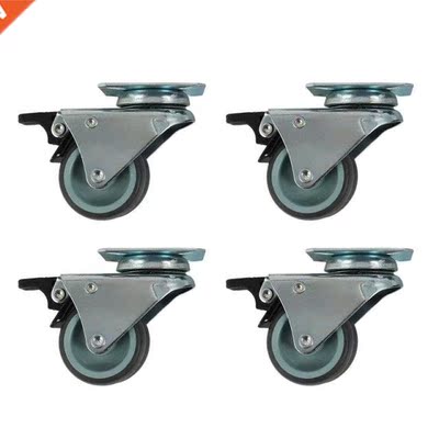 4 X Heavy Duty Swivel Castor Wheels 50Mm With Brake For Trol