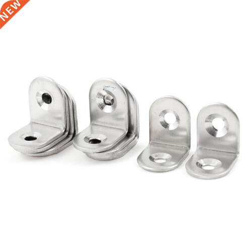 10 Pcs 20mm x 20mm Round End 90 Degree Corner Bracket Silver