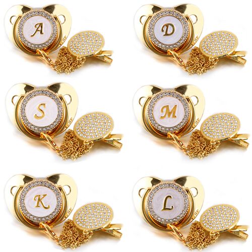 26 Name Initial Letter Baby Pacifier and Pacifier Clips BPA