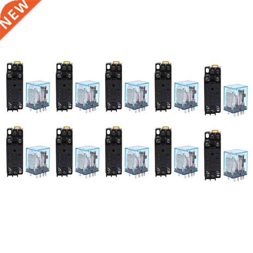 10X 220/240V AC Coil DPDT Power Relay MY2NJ 8 Pin With Socke