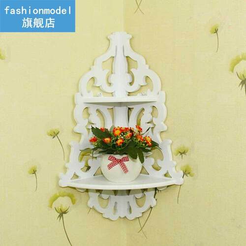 Vintage Wooden Wall Rack Decor Floral Hallow Out Wood Wall C