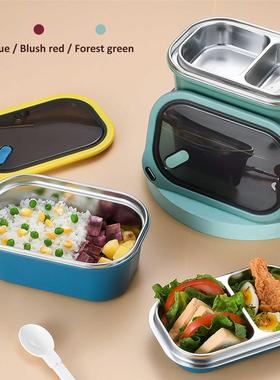 Portable Stainless Steel Compartment Bento Box with Lid Leak
