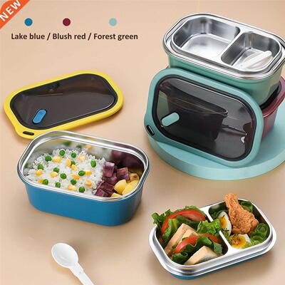 Portable Stainless Steel Compartment Bento Box with Lid Leak