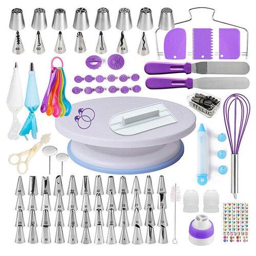 17pcs/set Pastry Decorating Set Turntable Cake Piping Bakin