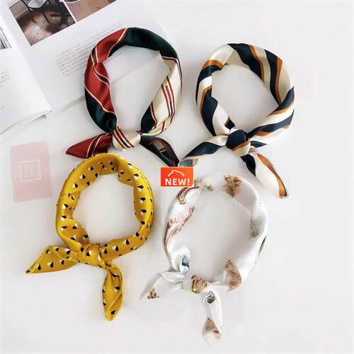 50*50cm Square Silk Feel Satin Scarf Elegant Women Head
