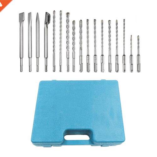 17PCS Electric Rotary Hammer Drill Bits and Chisels Kit Elec