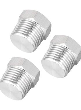 3pcs 1/2NPT Male Hex Head Plug 304 Stainless Steel Solid Th