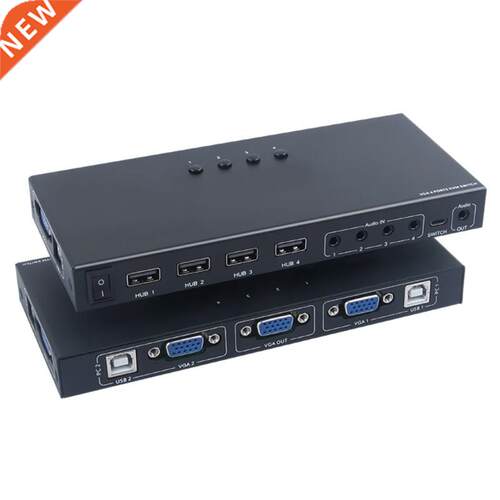 Switch Hub Selector USB 2.0 KVM VGA Switcher Adapter 4 PC Sh