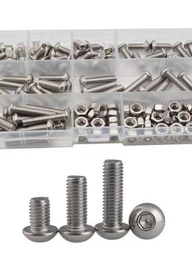 M2 M3 M4 M5 M6 Machine Hex Screw Set olts and Nuts 304 Stai