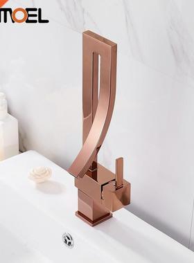 New Arrival Brass Creative Rose Gold Bathroom Sink Mixer Ta