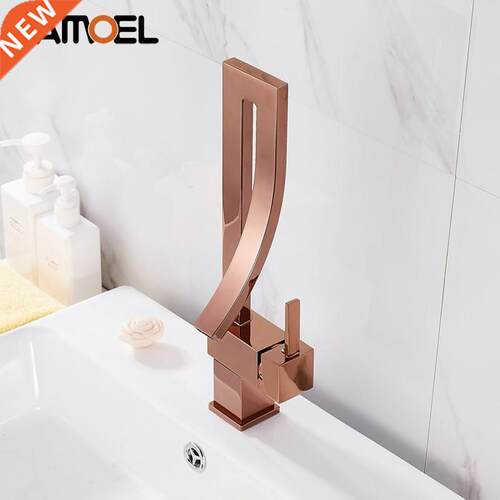 New Arrival Brass Creative Rose Gold Bathroom Sink Mixer Ta