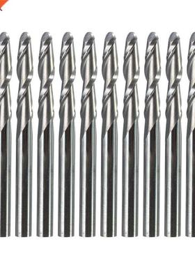 10pcs 1/8 Inch Shank 2 Flutes Carbide Ball Nose End Mills 17
