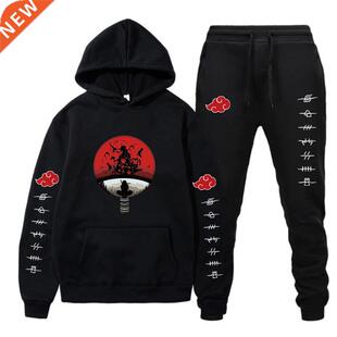 Hoodies 2 Pieces Set Japan Anime Akatsuki Cloud Symbols Prin