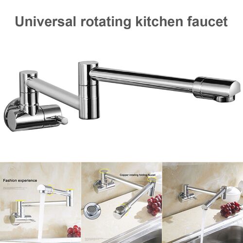Brass Folding Swing Spout Faucet Kitchen Wall Mount Single H