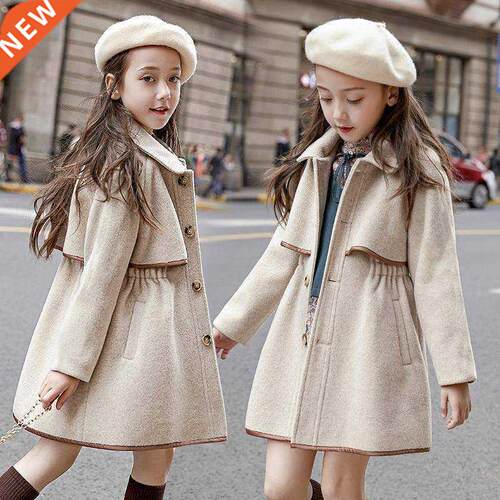 Children Girls Coats Outerwear Winter Girls Jackets Woolen L