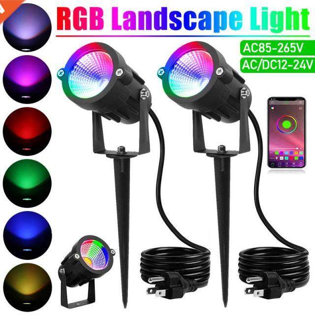 LED RGB Garden Lighting 15W Outdoor Spike Lawn Lamp APP Cont