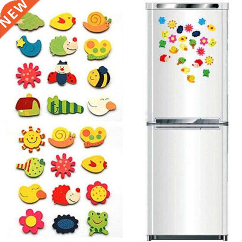 12pcs Novelty Animals Wooden Fridge Magnet Sticker Cute Funn