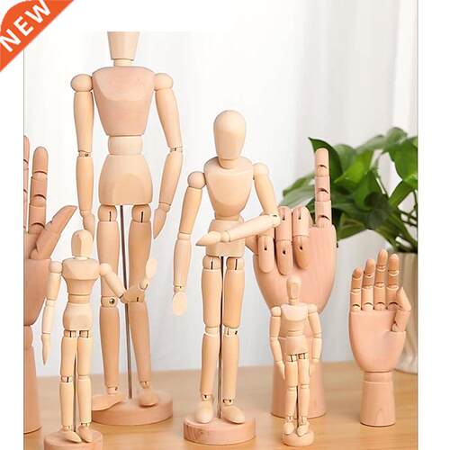 Wooden Hand Figurines Rotatable Joint Model Drawing Sketch M