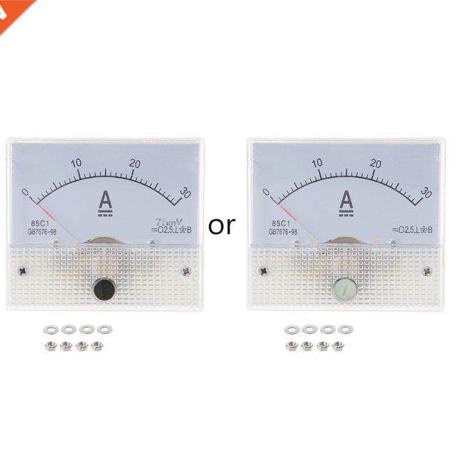Ammeter Rectangle Analog Panel 1A/2A/30A/50A/100A/100ma Auto