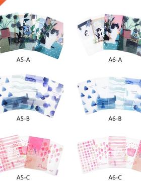 1Set Fresh Clear Style Diary Paper Planner Binders A5 A6 Loo