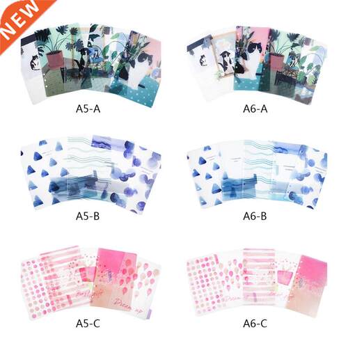 1Set Fresh Clear Style Diary Paper Planner Binders A5 A6 Loo