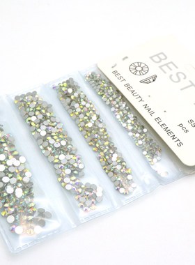 1 Pack Flatback Glass Nails Rhinestones Mixed Sizes SS4 SS6