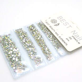 1 Pack Flatback Glass Nails Rhinestones Mixed Sizes SS4 SS6