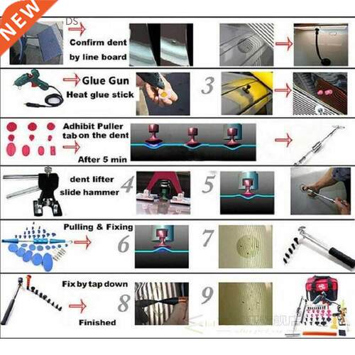 3Pcs Rods Tools Paintless Dent Repair Kits Dents Hail Damage