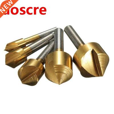 5Pcs Titanium Coated 90° Single Flute edge Chamfer Count