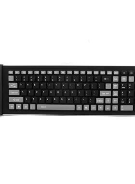 Fdable Silicone Keyboard USB Wired Keyboards 107 keys Port