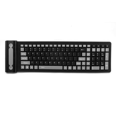 Fdable Silicone Keyboard USB Wired Keyboards 107 keys Port