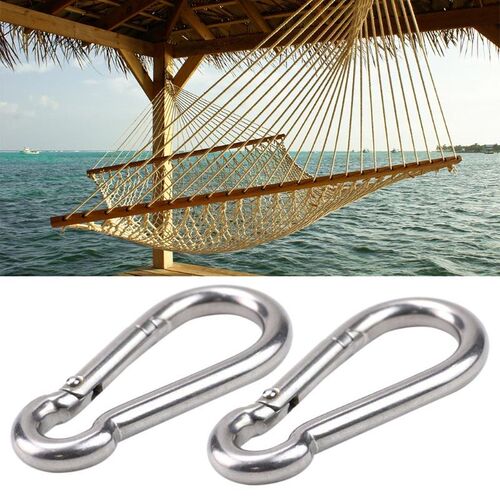 2pcs Stainless Steel Multifunctional Spring Snap Hook Carabi