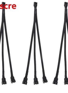 3Pcs PWM Fan Splitter Cale 3Way 4Pin Sleeved Extension Powe