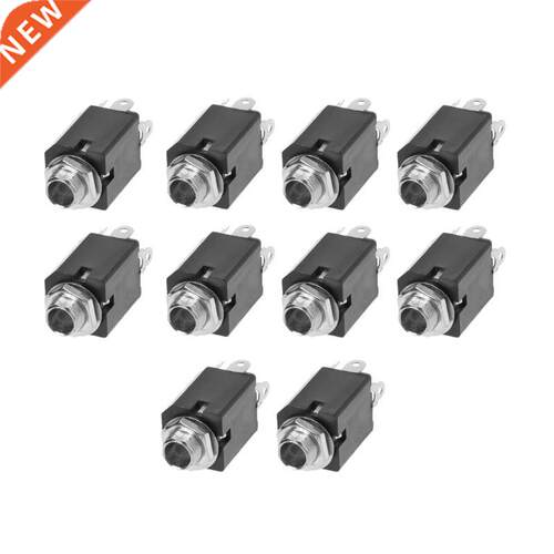 10pcs 6.35mm Plug Sockets PJ-612 3-Pin Connector With Screw