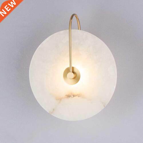 Round Natural Marble LED Wall Lamp Personality Home Wall Dec