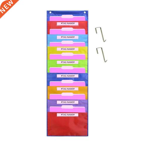 Wall Hanging Pocket Chart, Fabric File Folder Holder, Colorf