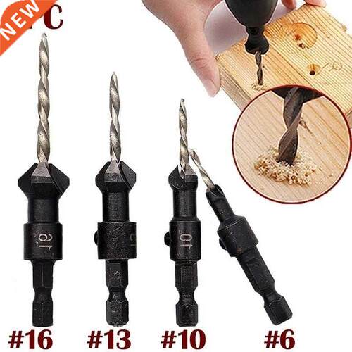 6-16 Wood Woodworking 5 Flute HSS Countersink Drill Bit Set