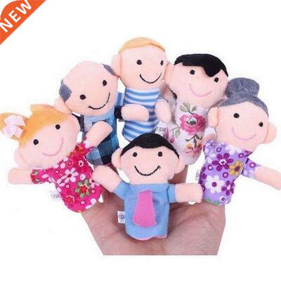 6pcs/set family finger puppets toys baby kids ush cloth pl