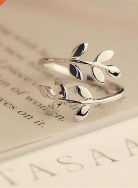 Fashon Open Leaf Rngs For Women Grls Rose Gold Reszable