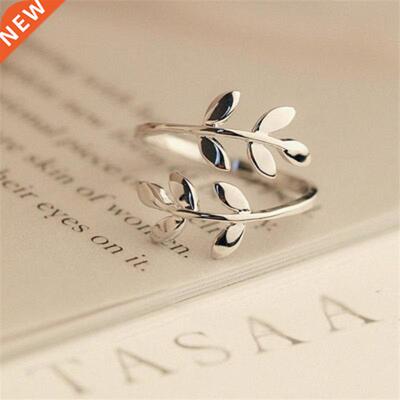 Fashon Open Leaf Rngs For Women Grls Rose Gold Reszable