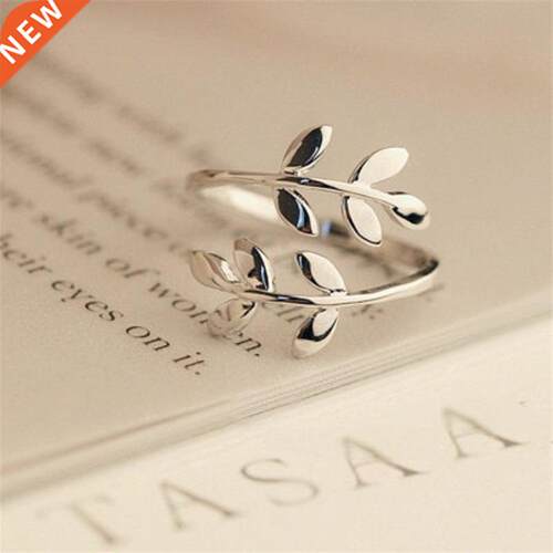 Fashon Open Leaf Rngs For Women Grls Rose Gold Reszable