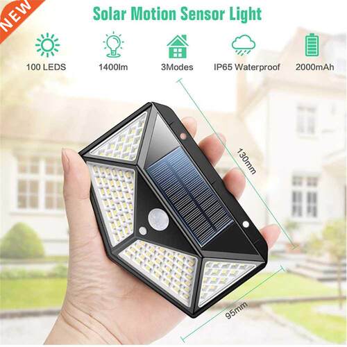 Outdoor 100 LED Solar Light With Motion Sensor Waterproof Su