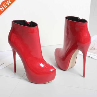 Super Ankle Club Heels High 16cm Women Boots Platform Exme