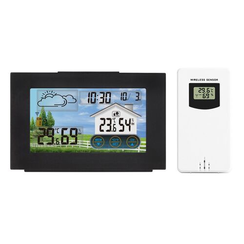 Weather Station Touch Screen Wireless Indoor Outdoor Tempera