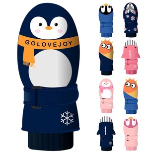 Ski Gloves Kids Boys Girls Cartoons Winter Outdoor Sports