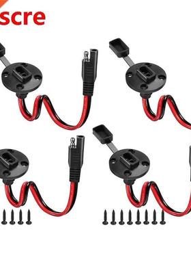 4 Packs SAE Connectors Solar Weatherproof SAE Socket Sidewal