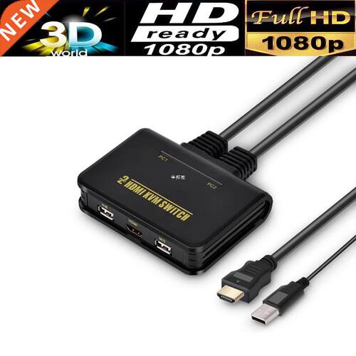 2-port USB HDMI KVM Switcher selector USB2.0+HDMI 1080P with