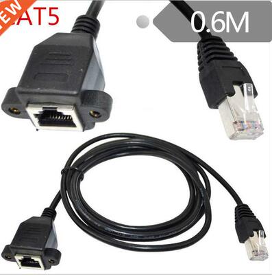 Screw panel mount Ethernet LAN 2FT RJ45 Male to Femal extens