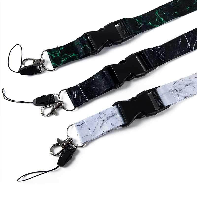 1PC Marbling Lanyard USB ID Badge Holder Lanyard For Keys Wh