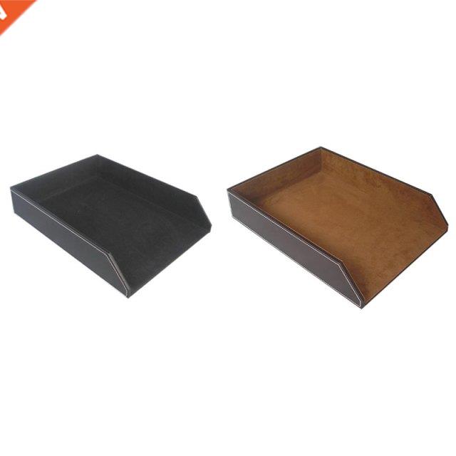 PU Leather Collection Letter Tray,Document Desk Stackable Of